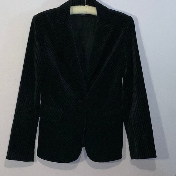 Mango Jackets & Blazers - Women's MNG Size 8 Black Velvet Blazer